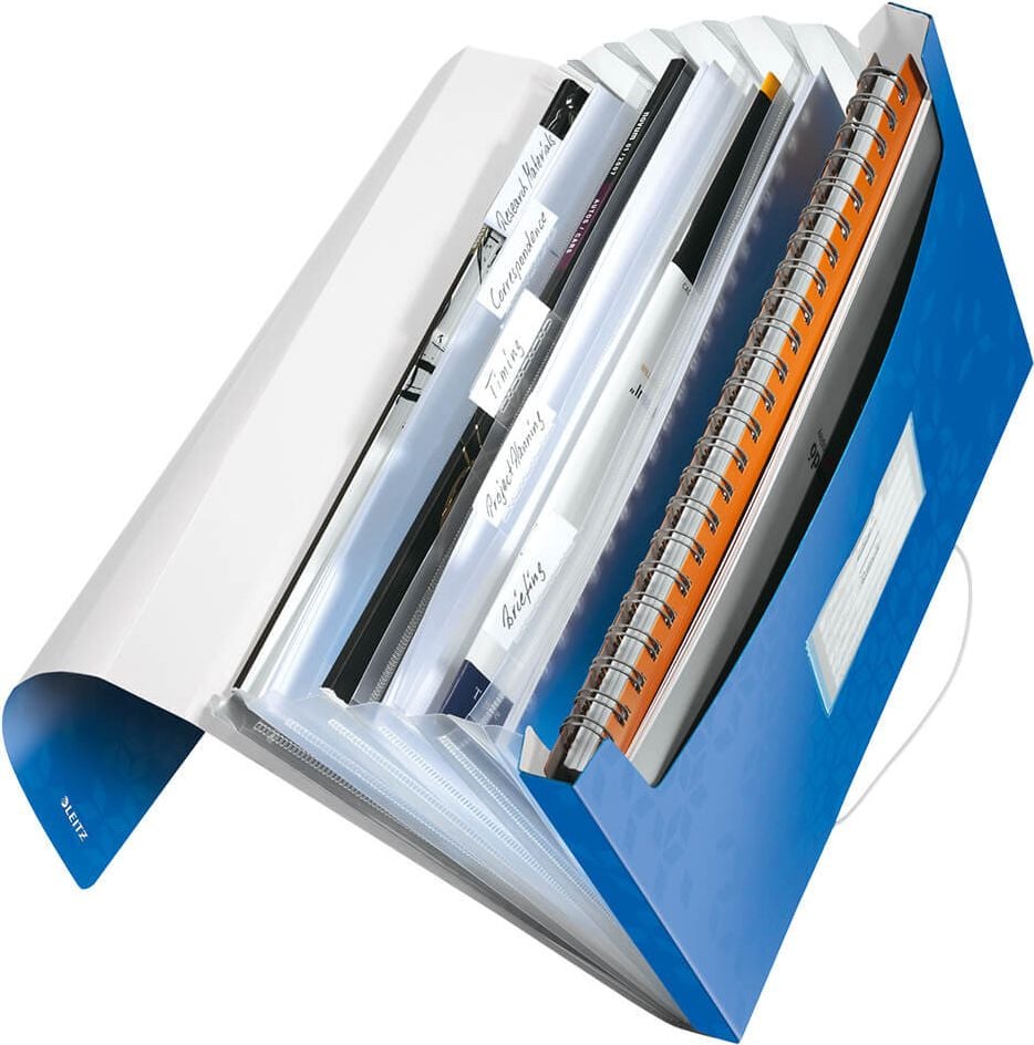 Fächermappen Leitz WOW Projektmappen 4589, A4, 5 Fächer, Gummizugverschluss, PP,
WOW-Farben, Pack 5 Stück, eisblau