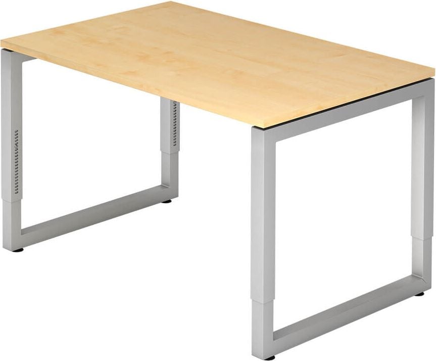 Schreibtisch Hammerbacher RS12, 120x80cm (BxT), 65-85cm Höhe, rechteckig,
O-Fußgestell eckig, ahorn