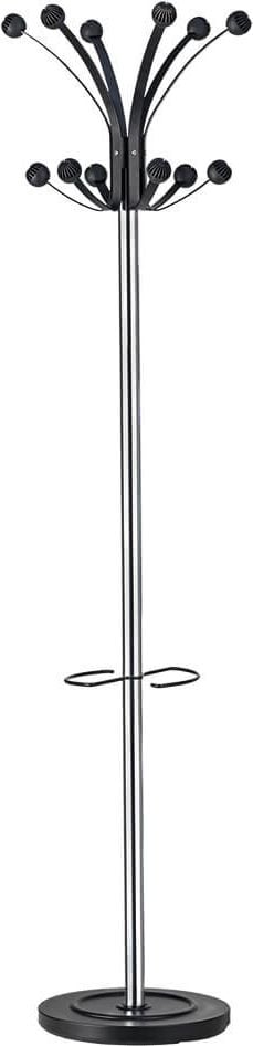 Garderobenständer Unilux HAKEA 400095393, 12 Kleiderhaken, Schirmständer, 176cm Höhe,
Metall, chrom/schwarz, silber