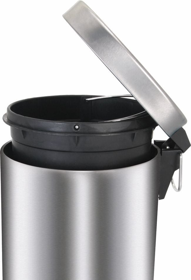 Tret-Abfallsammler V-Part, 30 Liter, Kunststoff-Inneneimer, Edelstahl, silber