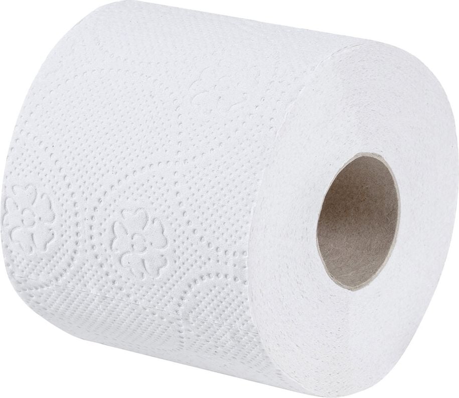 Toilettenpapier Huchtemeier Papier premium T3F250-RC75, 100% Recycling, Dekorprägung, 3-lagig, hochweiß, Pack 64 Rollen à 250 Blatt