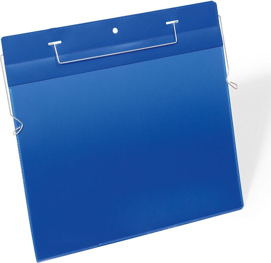 Gitterboxtaschen Durable Drahtbügeltasche 1754, 297x210mm (A4 quer), Drahtbügel, farbig, Pack 50 Stück, dunkelblau