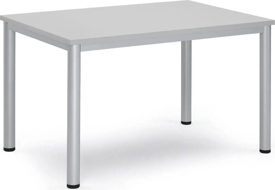 Besprechungstisch Deskin BASE-MODUL Q, 1400 x 700 x 720 mm (BxTxH), Gestell Alusilber RAL 9006, Gewicht 26 kg, grau