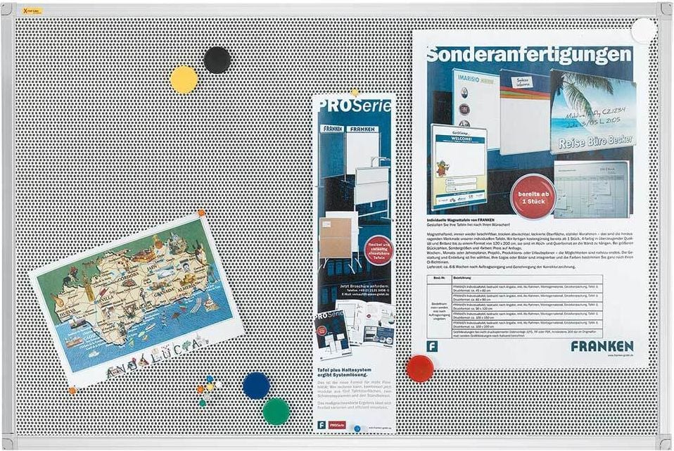 Pinntafeln Franken X-tra!Line Pin n Mag PM3602, 60x90cm, Tafelfläche aus Textil mit
Metallgitter, Alurahmen, grau