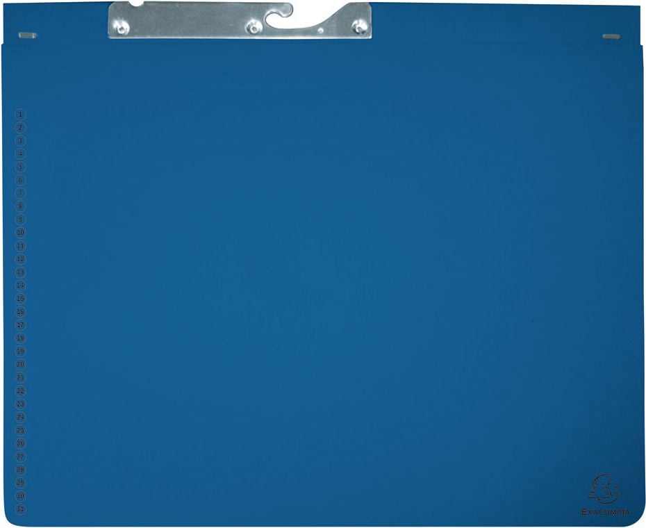 Pendelhefter Exacompta Exaflex 3531, kaufm./Amtsheftung, Tasche, Karton 320 g/m²,
1 Abheftvorrichtung, Pack 25 Stück, blau