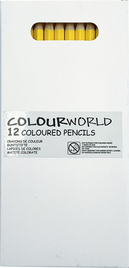 Buntstifte Colourworld, 3,3mm Mine, Pack 12 Stück, FSC-zertifiziert, schwarz