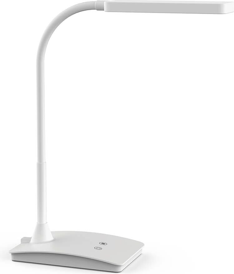 LED-Schreibtischleuchte MAULpearly colour vario 82017, 5 W, 24 LED (8 warmweiß, 16 tageslichtweiß), 616lm, 3-stufig dimmbar, Standfuß, schwarz