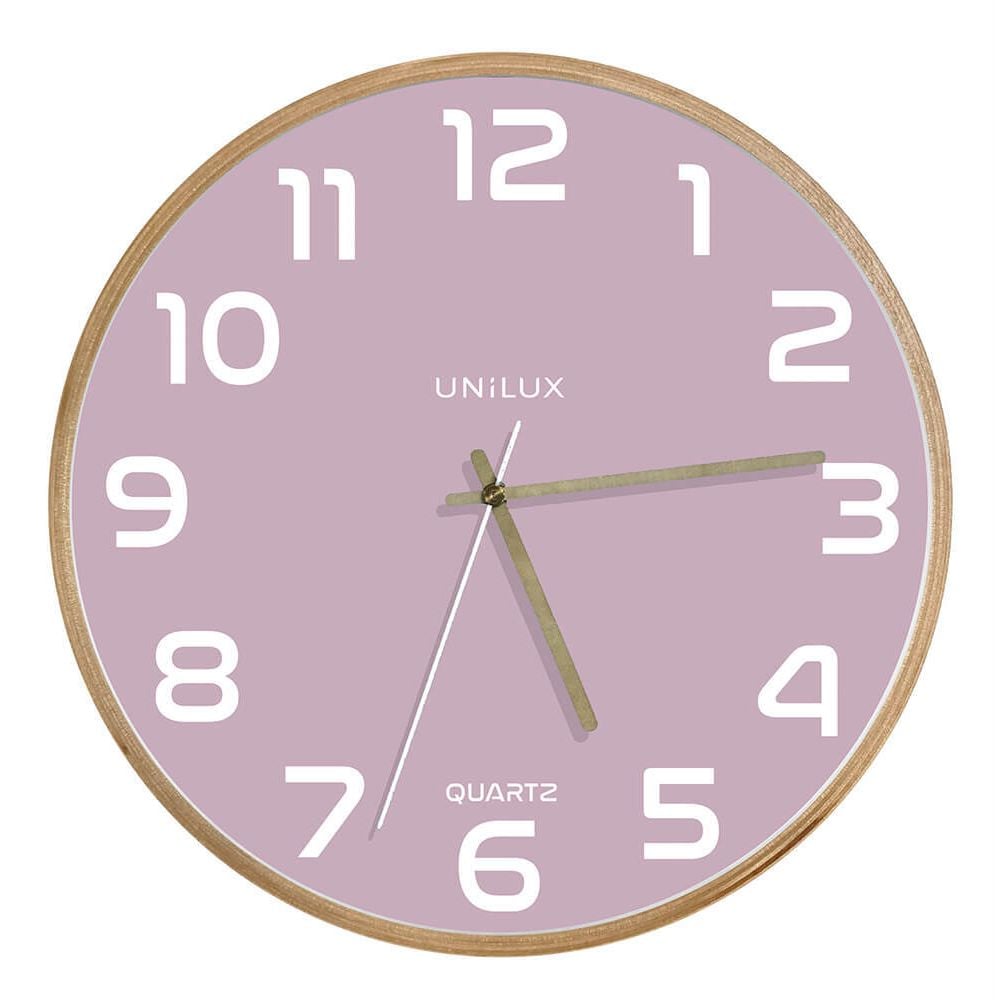 Wanduhr Unilux BALTIC 400165, Quarzuhr, 30,5 cm Durchmesser, rosa