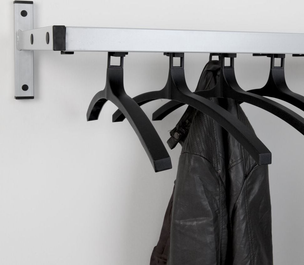 Garderobenleisten V-Part Safe 19, 19 Haken, zur Wandmontage, schwarz/grau