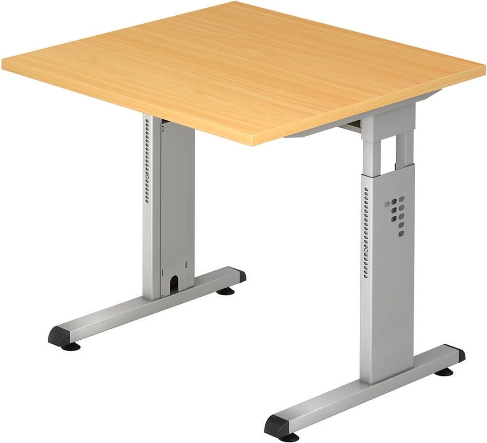 Schreibtisch Hammerbacher OS08, 80x80cm (BxT), 65-85cm Höhe
quadratisch, C-Fuß, buche
