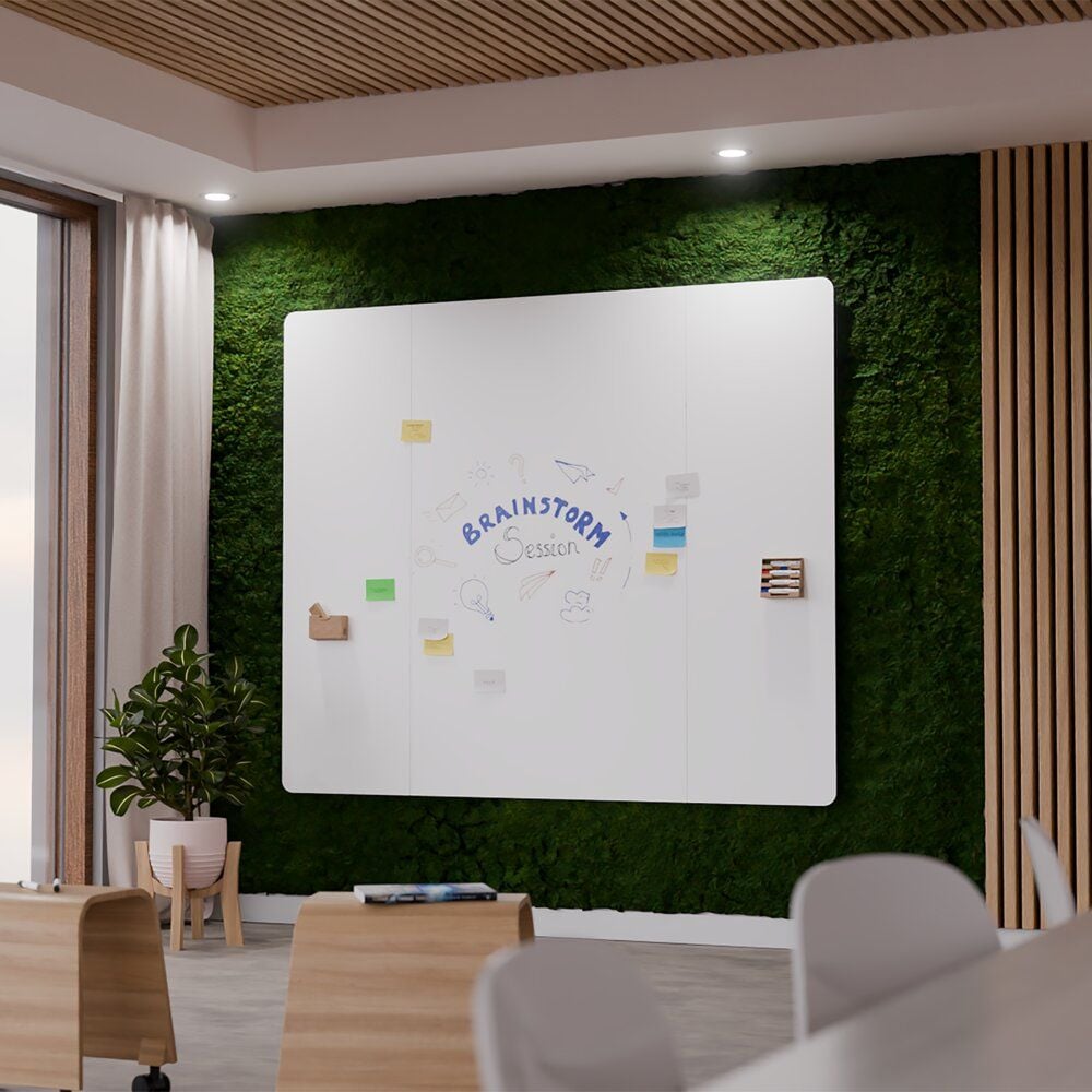 Whiteboard Legamaster WALL-UP 7-106121, 200x120cm, emailliert, trocken abwischbar, rahmenlos, Wandaufhängung im Hochformat, inkl. Zubehör, FSC-zertifiziert