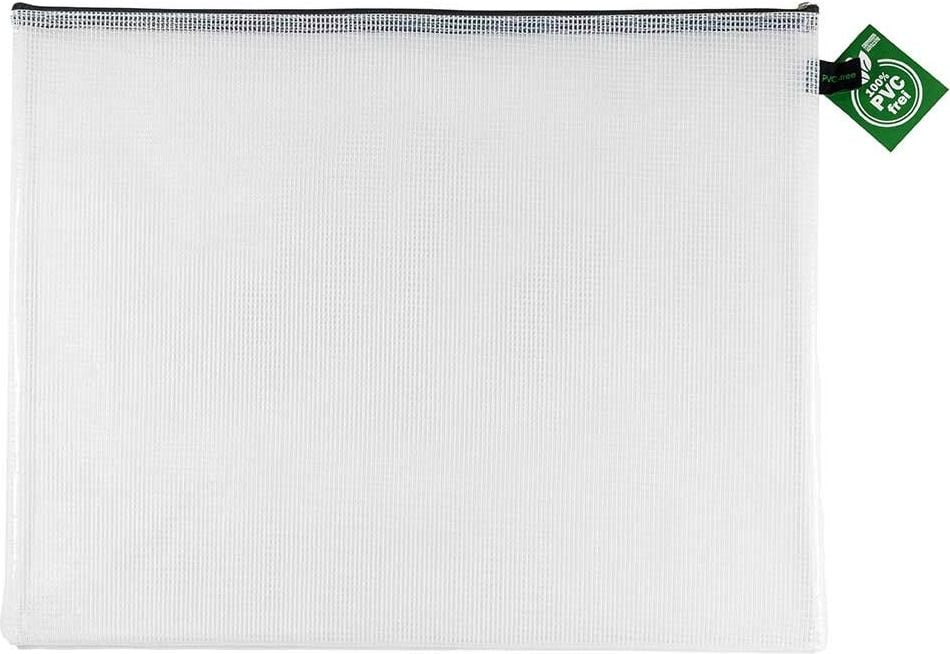 Kleinkrambeutel Foldersys B4 40601-50, Reißverschluss grün, EVA, transparent, Pack 10 Stück