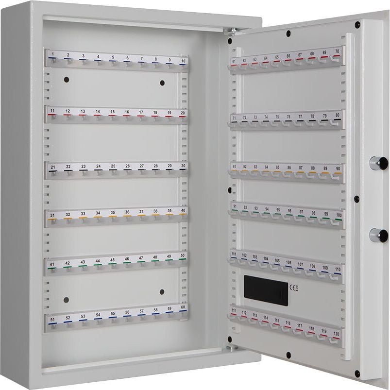 Schlüsselschrank Format SLE 120 001352-00000, für 120 Schlüssel, Elektronikschloss, Stahlblech, hellgrau, hellgrau