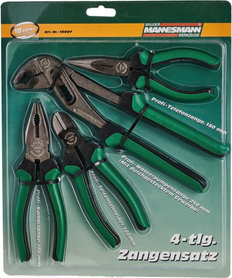 Zangen-Set Brüder Mannesmann M10997, 4-teilig