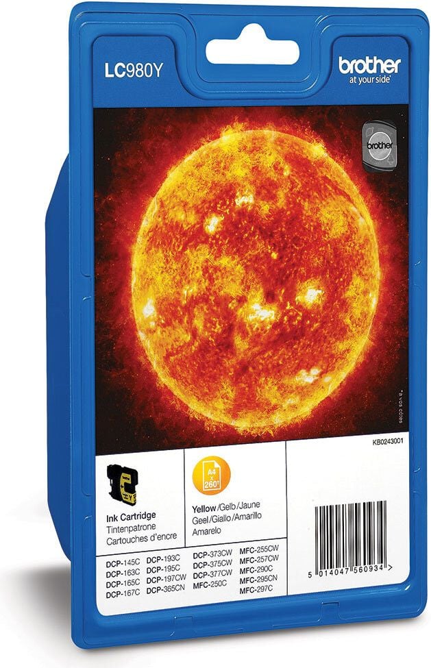 Brother Tintenpatrone LC-980Y, yellow, 260 Seiten