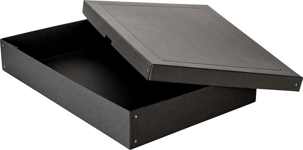 Aufbewahrungsboxen Falken PureBox 22001768, 27,3 Liter, für DIN A2, Außenmaße: 620x440x100mm (BxTxH), Deckel, schwarz, schwarz