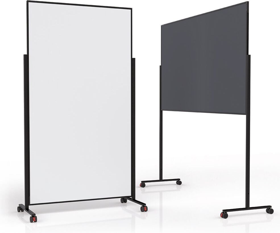 Whiteboard Magnetoplan Design VarioPin, Tafel: 180x100cm, pinnbarer Filz farbig,
Aluminiumrahmen, Standfuß mit Rollen, weiß