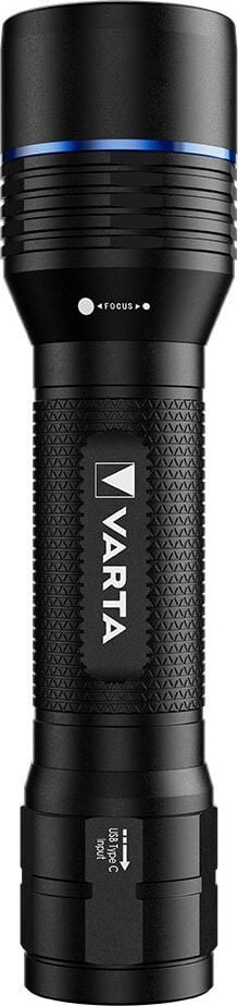 Taschenlampe Varta Night Cutter Pro F30R 18921101111, LED, 1500 Lumen, 280m Leuchtweite, 5 Leuchtstufen, USB-C Anschluss, inkl. Li-Ion Akku, schwarz