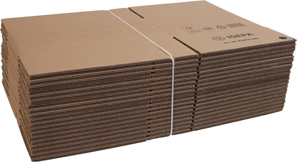 Versandkarton FEFCO 0201 KWP2-022, 460x325x230mm (LxBxH), braun, ein
Höhenriller, Pack 20 Stück