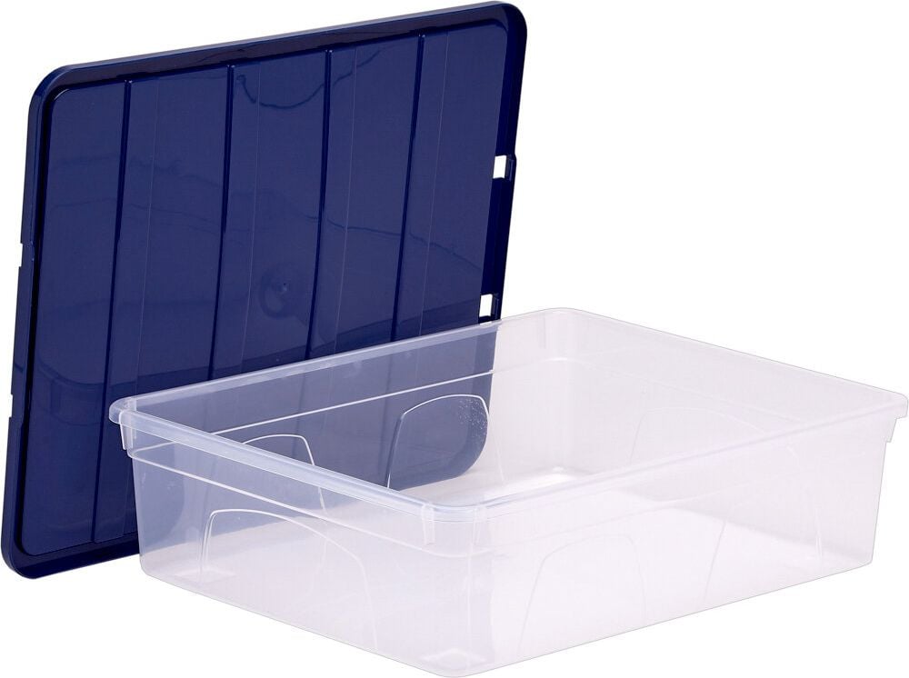 Aufbewahrungsboxen Bankers Box Plastic Storage 100137569, 12 Liter, 100% BPA-freiem Polypropylen, mit Deckel, transparent