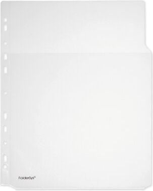 Prospekthüllen Foldersys DIN A4 40802-00, oben offen, 3/4 A4-Tasche, Füllhöhe bis 100
Blatt, 200my, Pack 5 Stück