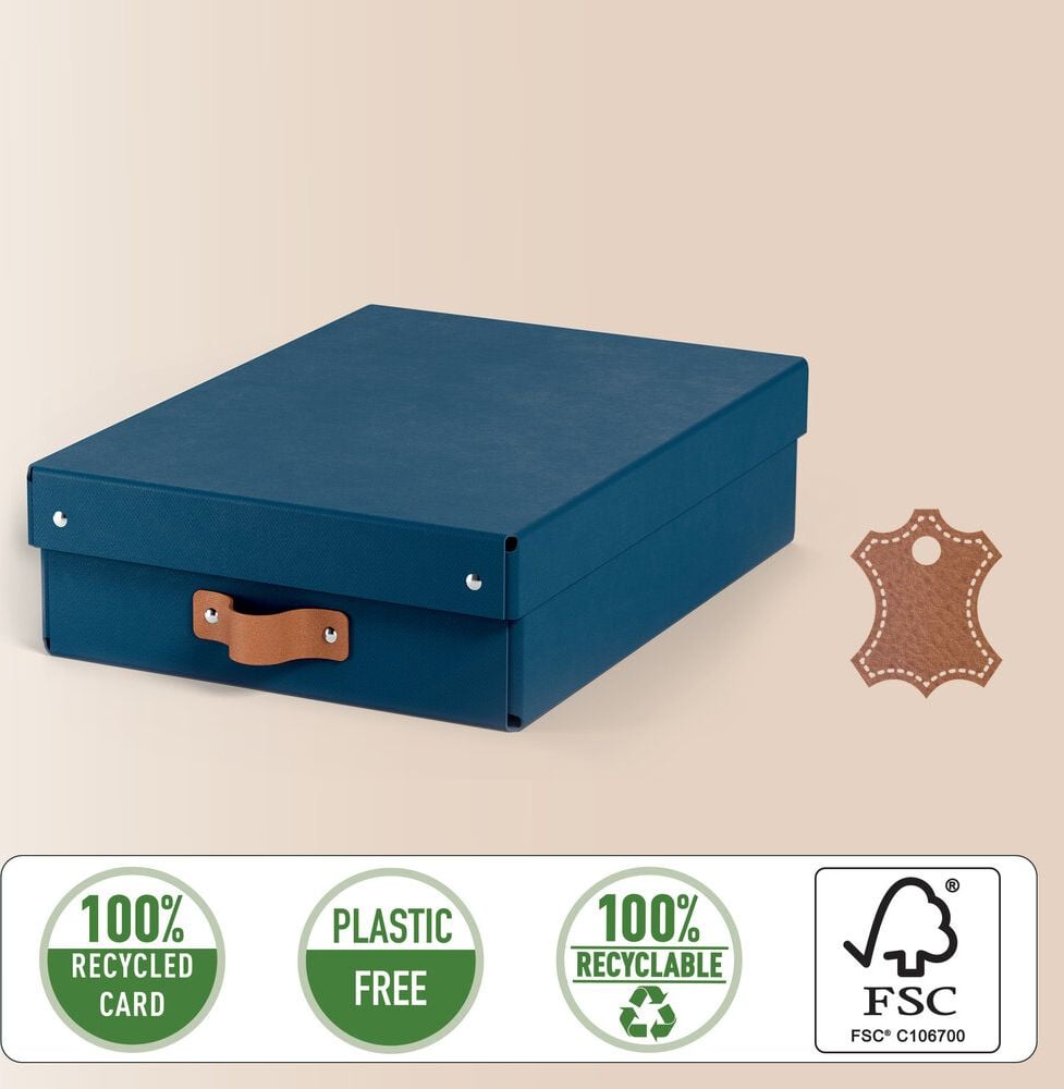 Aufbewahrungsbox Leitz Puro mittelgroß, 8 Liter, 270x100x370mm, mit Deckel, 100%
Recyclingkarton, Pack 2 Stück, beige