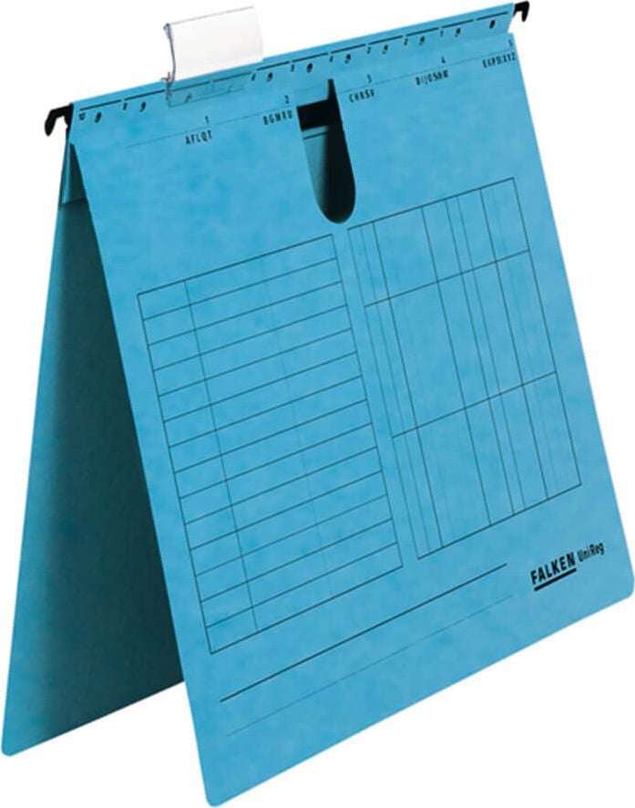 Hängehefter Falken UniReg, kaufm. Heftung, ohne Tasche, Manilakarton
(RC) 230 g/m², blau