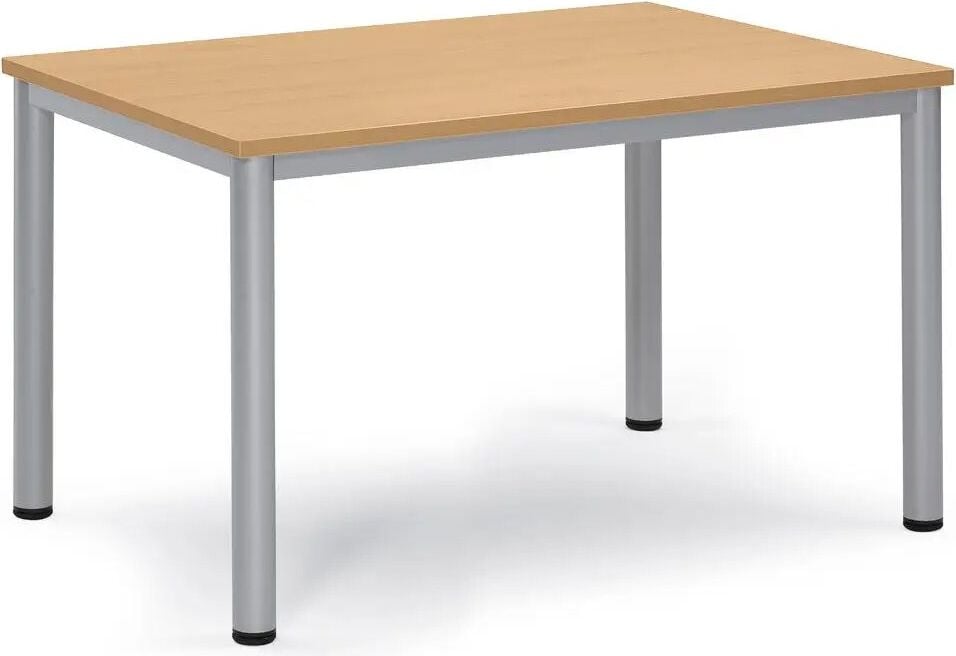 Besprechungstisch Deskin BASE-MODUL Q, 1400 x 700 x 720 mm (BxTxH), Gestell Alusilber RAL 9006, Gewicht 26 kg, buche