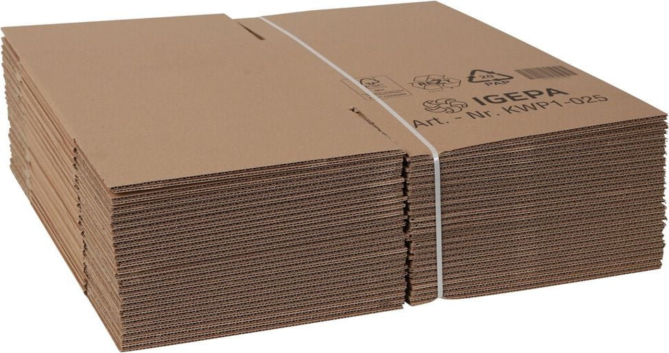 Versandkarton FEFCO 0201 KWP1-025, 250x250x250mm (LxBxH), braun, ohne
Höhenrillung, Pack 25 Stück