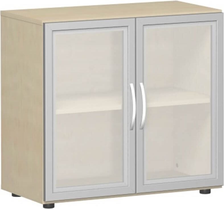 Aktenschrank Geramöbel Flex S-382800, 80x75,2x42cm (BxHxT), 2 Flügeltüren, 1
Fachboden, 2 Ordnerhöhen, Bogengriff, buche