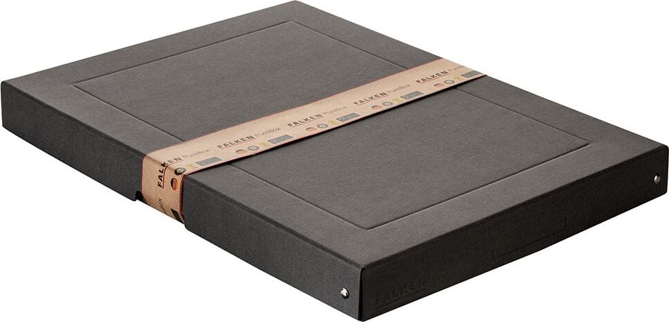 Aufbewahrungsboxen Falken PureBox 22001680, 5,63 Liter, für DIN A3, Außenmaße: 440x320x40mm (BxTxH), Deckel, schwarz, schwarz