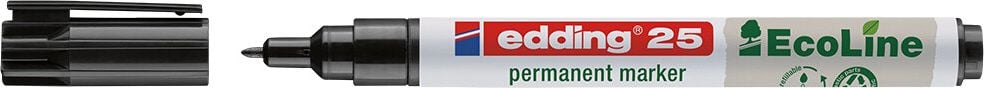 Permanentmarker Edding 25 EcoLine, ca. 1mm, Rundspitze, Gehäuse 90% recycelter Kunststoff, schwarz