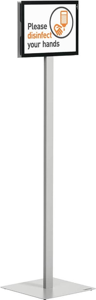 Infoständer Durable INFO STAND BASIC A4 501257, für DIN A4 hoch+quer, 2 Magnetrahmen, Standprofil, beschwerte Bodenplatte, anthrazit