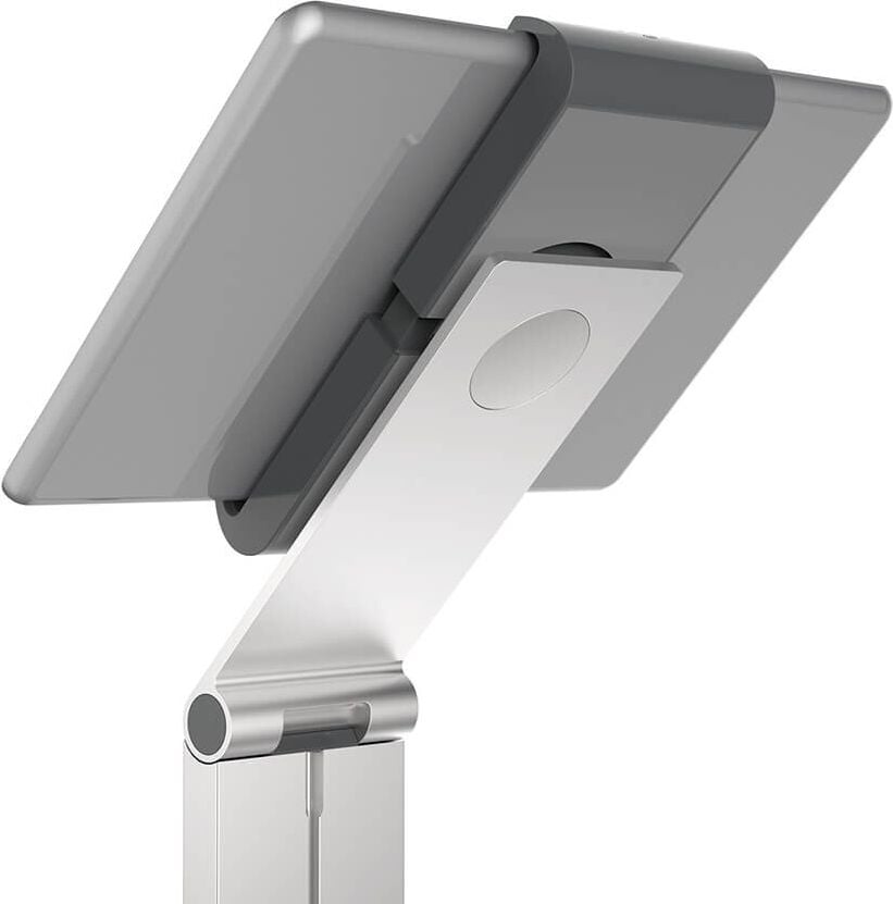 Tablethalterung Durable Tablet Holder Floor 8932-23, für 7-13 Zoll Tablets im Hoch- und
Querformat, Bodenständer, drehbar, neigbar, silber