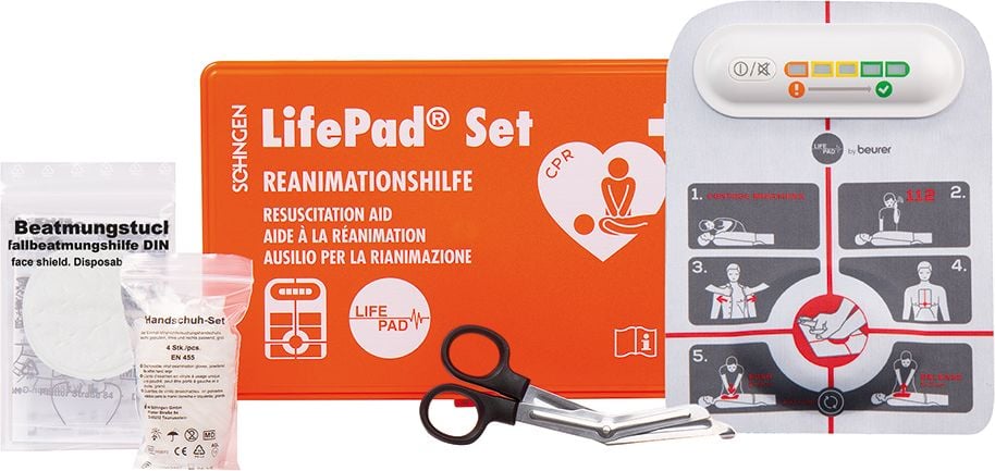 Erste Hilfe Reanimationshilfe LifePad-Box Söhngen 0102155, Schritt für Schritt Anleitung zur
Reanimation, visuelles und akustisches
Feedbacksystem