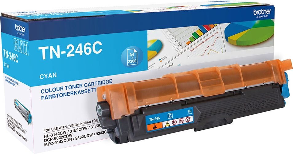 Brother Lasertoner TN-246C, cyan, 2.200 Seiten