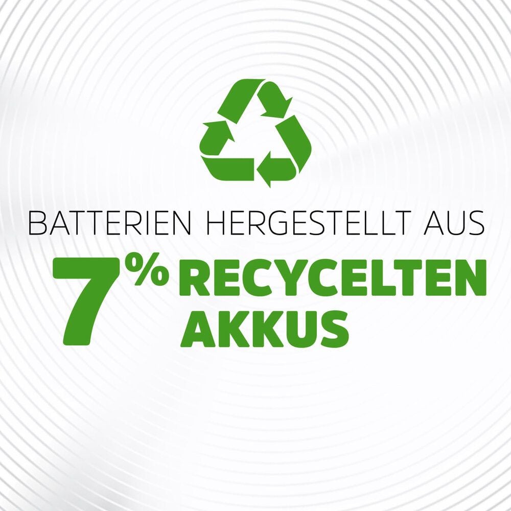 Batterien Energizer NiMH Power Plus E-Block (E), 9 V, aus 7% recycelten Batterien