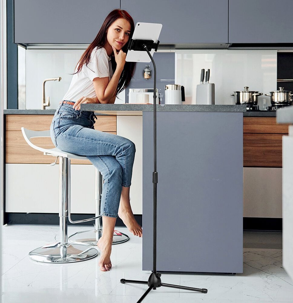 Tablethalterung Durable TWIST FLOOR 894201, für 4,7-13 Zoll Tablets im Hoch- und Querformat, Bodenständer, schwarz, schwarz