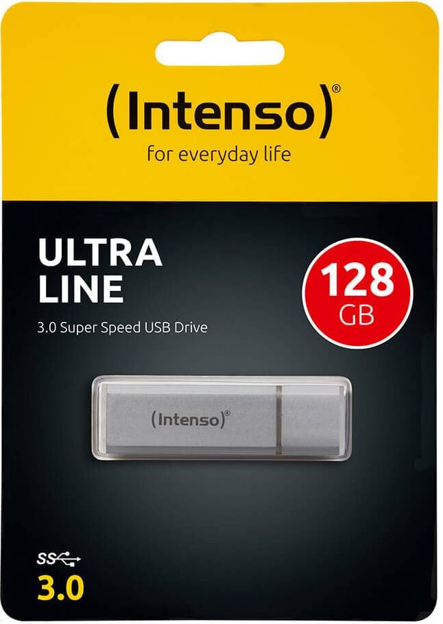 USB-Stick Intenso Ultra Line 3531491, 128GB, USB 3.2 Gen 1x1 Typ A, Aluminium,
silber