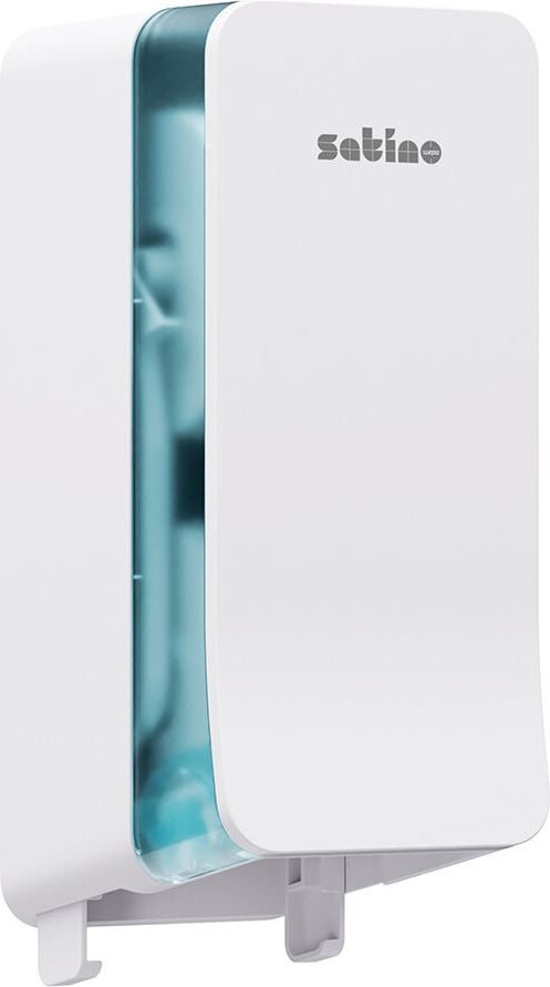 Toilettenpapierspender Satino by WEPA Hyginity Twin Roll, Spendersystem JT3 (für 2 Rollen), 379x147x177mm (HxBxT), abschließbar, recycelter Kunststoff, schwarz