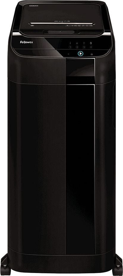 Aktenvernichter Fellowes AutoMax 600M 4657401, 2x12mm Mikropartikelschnitt, 600 Blatt, SmartLock-Sicherheitsverriegelung, 83 Liter Behälter