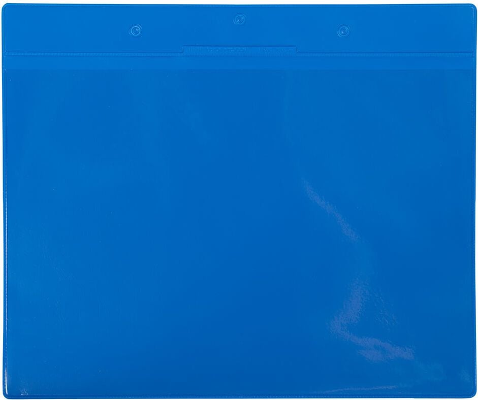 Gitterboxtaschen tarifold Kennzeichnungshülle 16204, A4 quer, magnetisch, ohne Lasche, PVC,
Pack 10 Stück, blau