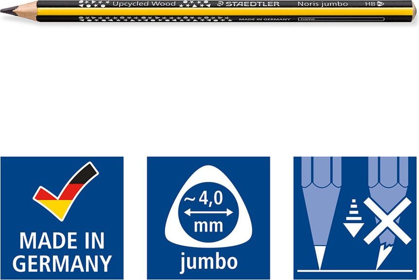Bleistifte Staedtler Noris jumbo 119, HB, lackiert, Dreikantform, Pack 12 Stück, HB