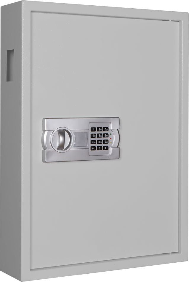 Schlüsselschrank Format SLE 120 001354-00000, für 120 Schlüssel, Einwurfschlitz, Elektronikschloss, Stahlblech, hellgrau, hellgrau
