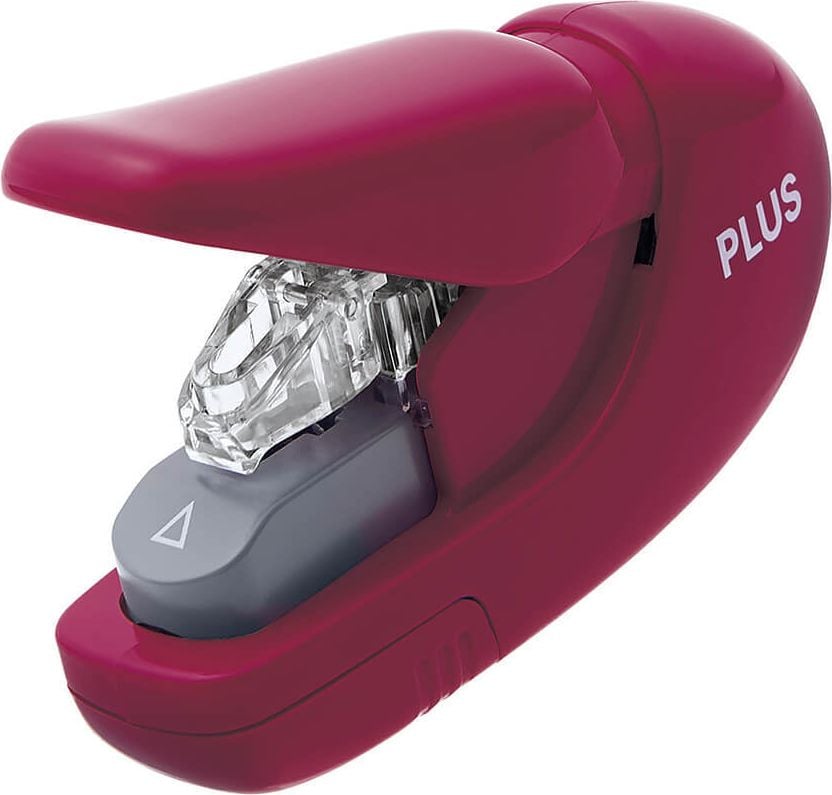 Heftgerät PLUS Japan SL-106AB, bis 5 Blatt, Einlegetiefe: ca. 20mm,
klammerlos, weinrot