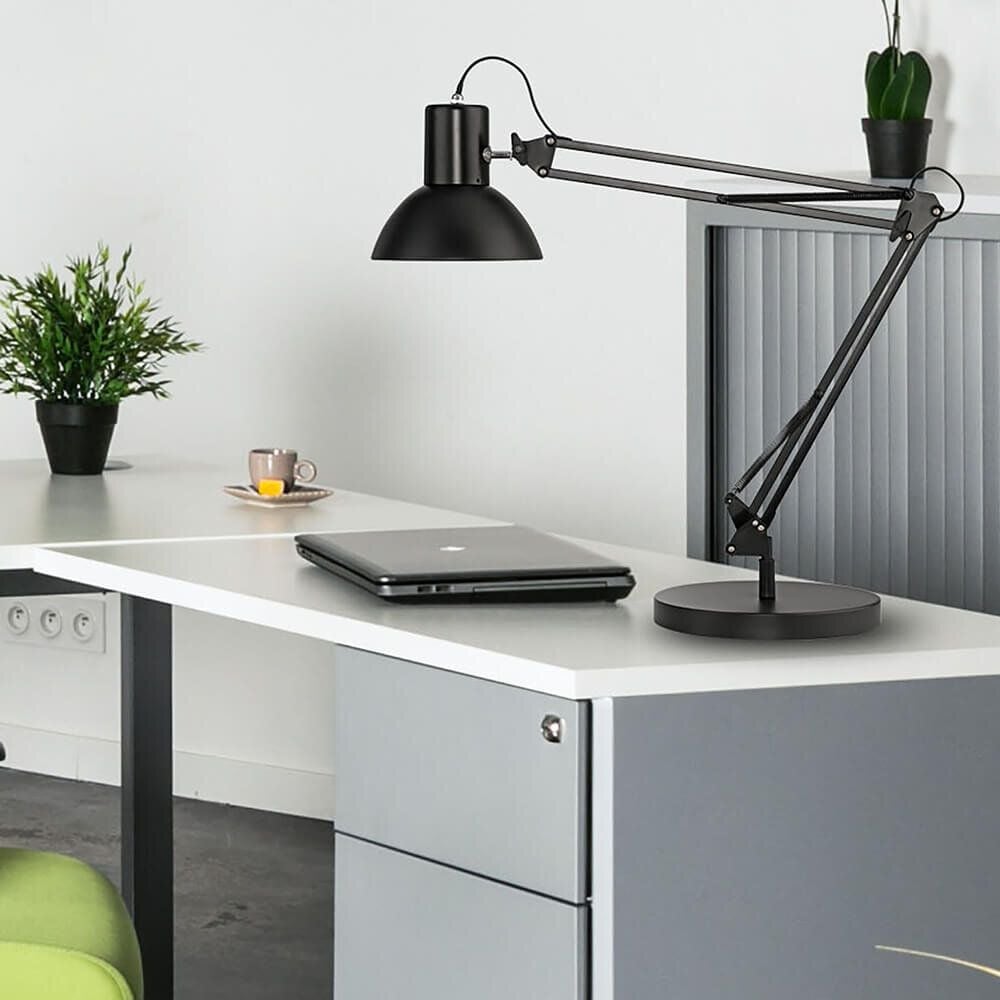LED-Schreibtischleuchte Unilux SUCCESS 80 400093579, 8 W, für austauschbare LED, Stockel E27,
Doppelgelenkarm, Standfuß und Tischklemme,
schwarz, Lieferung erfolgt ohne Leuchtmittel