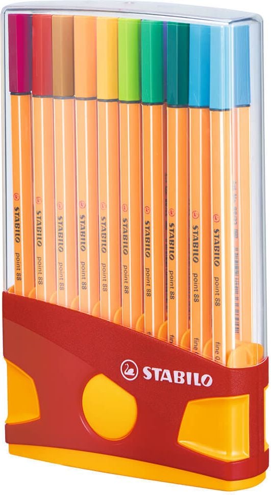 Fineliner STABILO point 88 ColorParade 8820-03, ca. 0,4mm, Klappbox mit 20 Farben