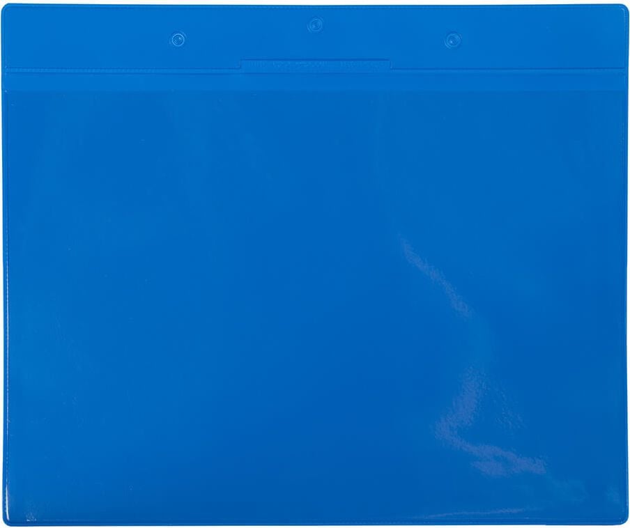 Gitterboxtaschen tarifold Kennzeichnungshülle 16104, A4 quer, variable Befestigung, PVC,
Pack 10 Stück, blau