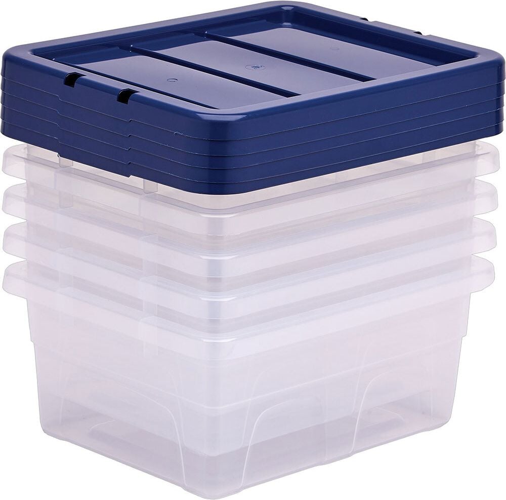 Aufbewahrungsboxen Bankers Box Plastic Storage 100135770, 15 Liter, 100% BPA-freiem Polypropylen, mit Deckel, transparent