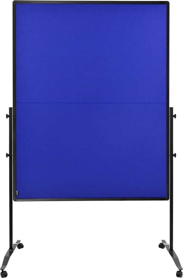 Moderationstafeln Legamaster Premium Plus mobil klappbar, Tafel: 150x120cm (HxB), klappbar, pinnbarer
Filz farbig, höhenverstellbar, Standfuß mit
Rollen, Flipchart-Haken, blau